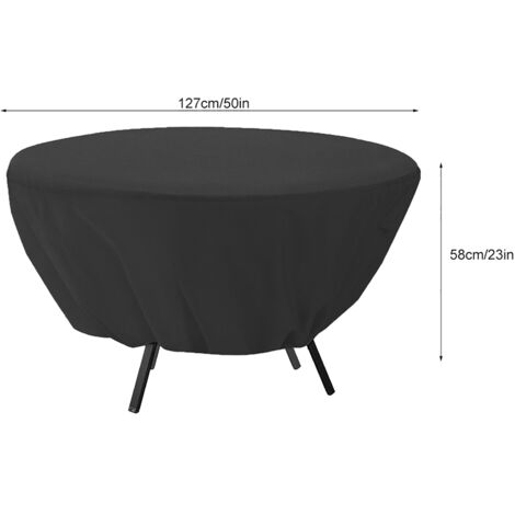 Housse pour Table Ronde Outdoor Housses pour Patio Imperméable et Antivents [ Diamètre 127cm, Housse Ronde de Table ]