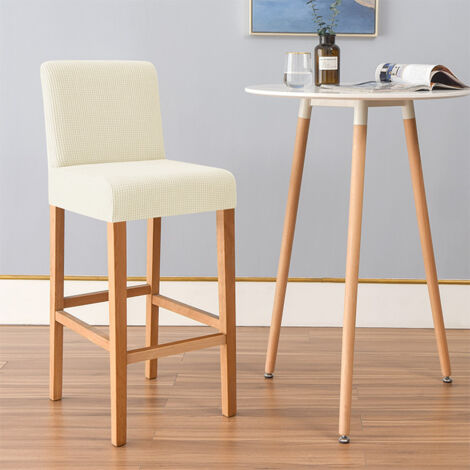 Housse pour tabouret de bar, jacquard, crème