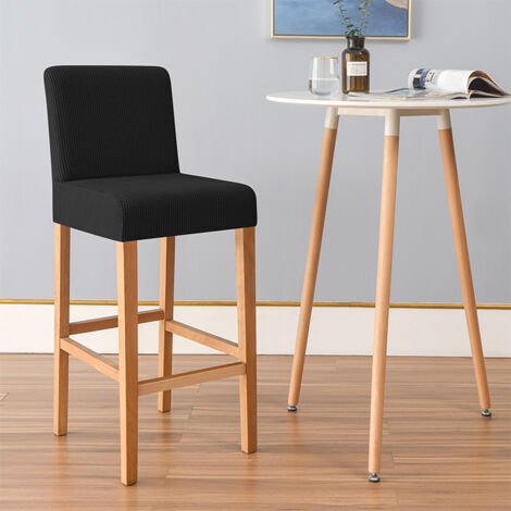 Housse pour tabouret de bar, jacquard, noir