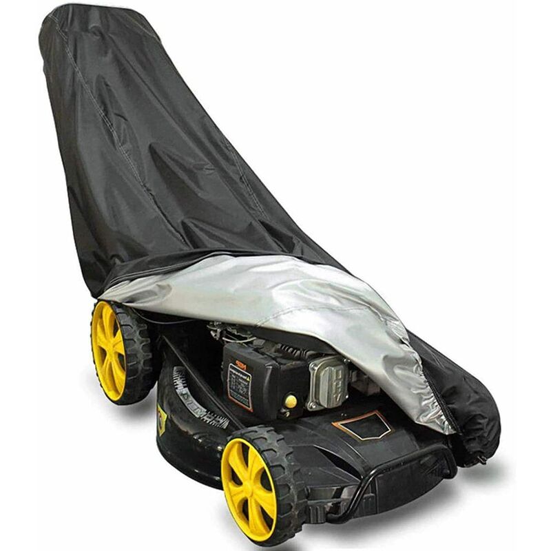 Housse pour tondeuse à gazon, étanche, anti-poussière et anti-UV, en 190T, avec cordon de serrage et sac de rangement pour extérieur/intérieur - 188
