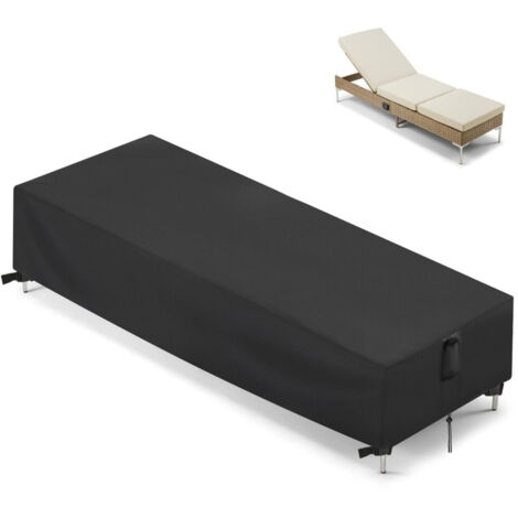 Housse pour Transat Jardin Housse de Chaise Longue de Jardin Housse de Protection Transat Bain de Soleil Extérieur Anti UV Housse de protection pour Chaise Longue( 210 x 75 x 30 cm)