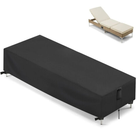 Housse pour Transat Jardin Housse de Chaise Longue de Jardin Housse de Protection Transat Bain de Soleil Extérieur Anti UV Housse de protection pour Chaise Longue( 210 x 75 x 30 cm)