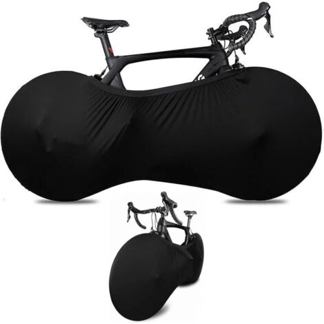 Housse pour vélo extérieur/intérieur – Étirable, lavable, universelle pour VTT et vélos de route – Protection anti-poussière et anti-UV – Noir