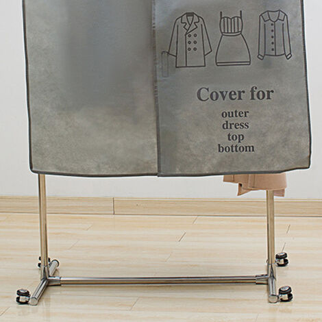Housse pour Vêtements [Couleur Gris] ManoMano avec Fenêtre Transparente Design 5 Côtés Ouverts Nonwoven Lavable Antidérapant Double Fermeture Couvre-Habits à Accrocher pour Placard Garage Théâtre