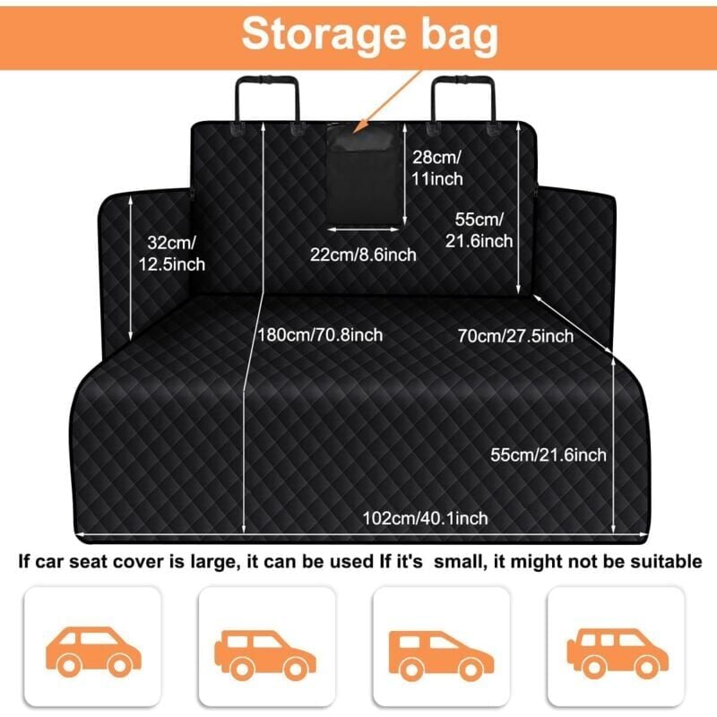SNQ - Housse Protection Coffre Voiture pour Chiens avec Protection Latérale, Imperméable et Antidérapant Couverture Protection de Coffre pour