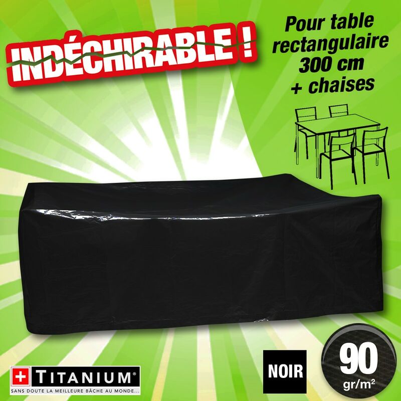housse protection indechirable table rect + chaises 300