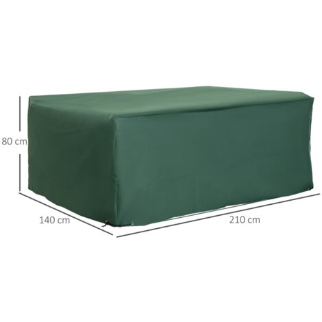 Housse protection mobilier jardin Oxford 600D verte 210x140x80cm