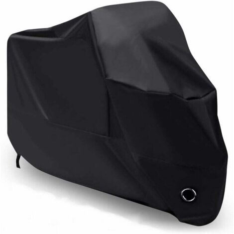 Housse Protection pour Moto 245x105x125cm XXL Noir Couverture Polyester Résistant aux déjections d'oiseaux, à l'eau, à la Poussière/Neige/Pluie, au Vent, Soleil, Housses de Protection extérieur