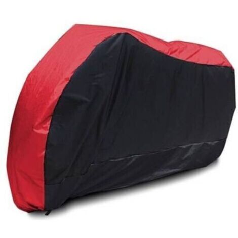 Housse Protection pour Moto 245x105x125cm XXL Noir+Rouge Couverture Polyester Résistant aux déjections d'oiseaux, à l'eau, à la Poussière/Neige/Pluie, au Vent, Soleil, Housses de Protection extérieur
