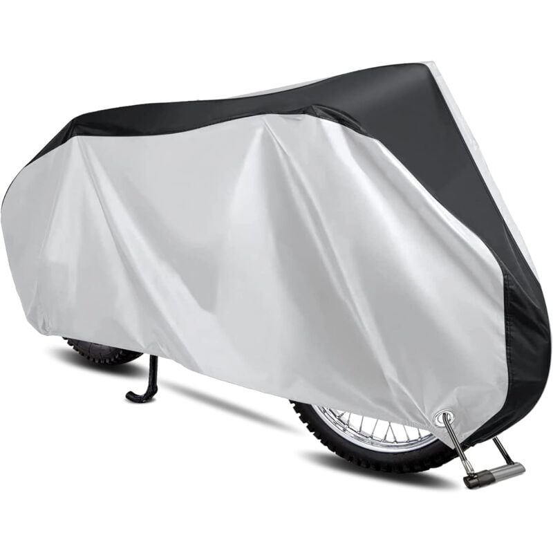 Housse Protection pour Moto Exterieur, Bicyclette Scooter Couverture Imperméable en Polyester Résistant aux déjections d'oiseaux, à l'eau, à la