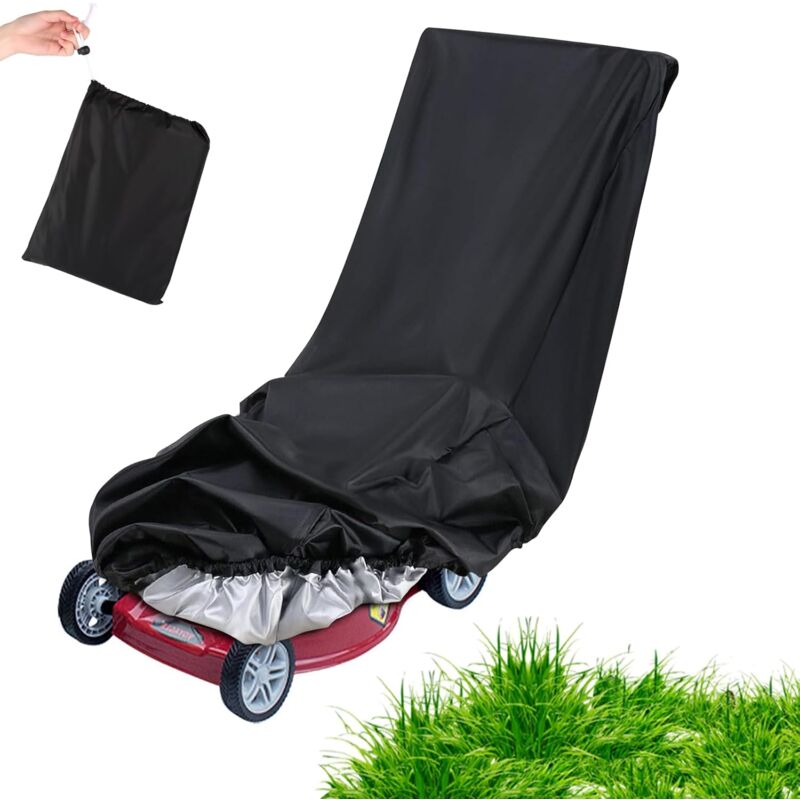Housse Protection Tondeuse, Housse de Tondeuse Gazon Imperméable Housse de Tondeuse à Gazon, Housse de Tondeuse en Polyester 210d avec Sac de