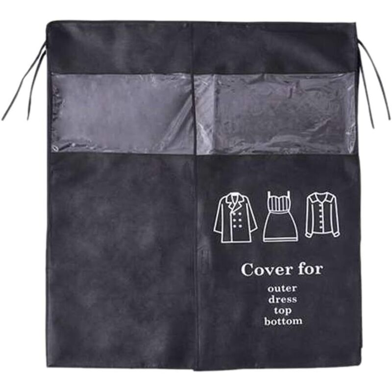 Housse Protège Housses de Vêtements 90 × 110cm Housse de Anti-Poussière Protection Portant Universelle Garment Covers （Noir）