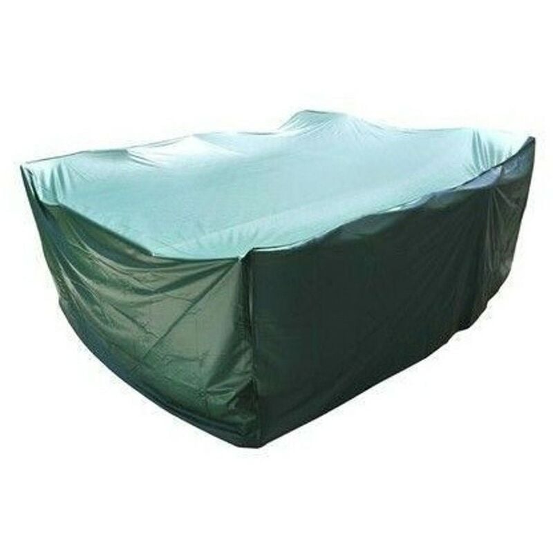 Housse salon de jardin PVC rectangulaire 250x200x90 cm avec oeillets - couleur verte - haute résistance