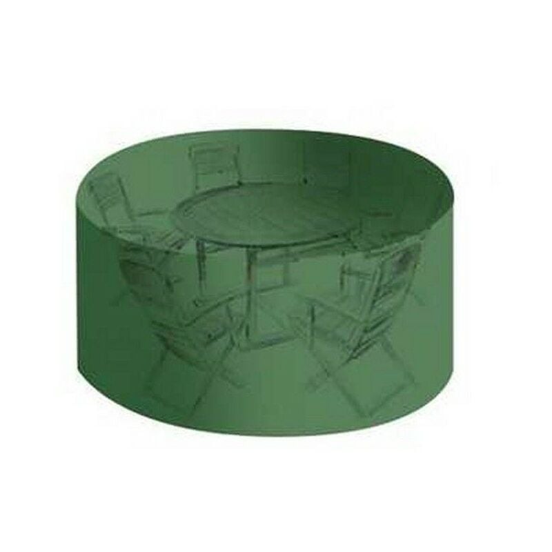 Tecplast - Housse salon de jardin pvc ronde diamètre 184 cm - hauteur 120 cm avec Oeillets - couleur verte - haute résistance - green