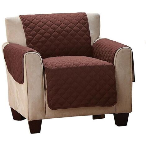 Housse réversible pour fauteuil inclinable rétro européen à motif losange, marron, 170 x 170 cm, polyester