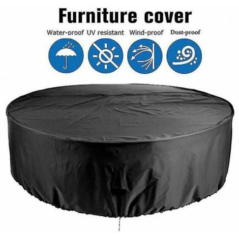 Housse ronde imperméable pour table et chaises de jardin, résistante à la décoloration et aux UV, 120 x 75 cm