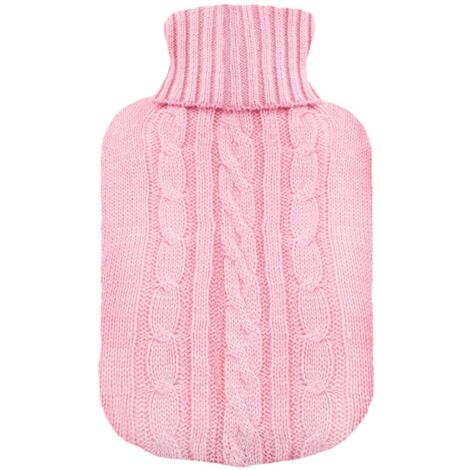 Housse rose tricotée et isolante pour bouillotte - Housse seule (bouillotte)