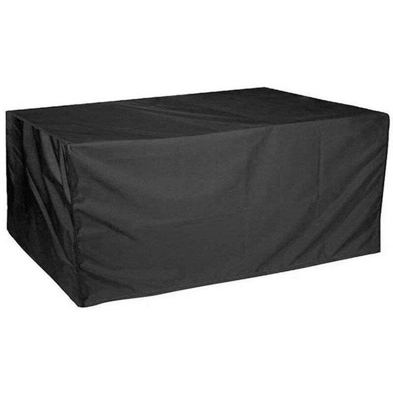 Housse Salon de Jardin 123x123x74cm Exterieur Etanche Coupe-Vent Poussière Tissu 210D Oxford Noir Housses de Meubles avec Boucle de Verrouillage