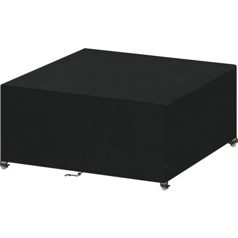 Housse Salon de Jardin 150x130x90cm 210D Oxford Noir Housse Table de Jardin Rectangulaire housse protection salon jardin Extérieur Imperméable Coupe-Vent Anti-UV Résistant Au Froid