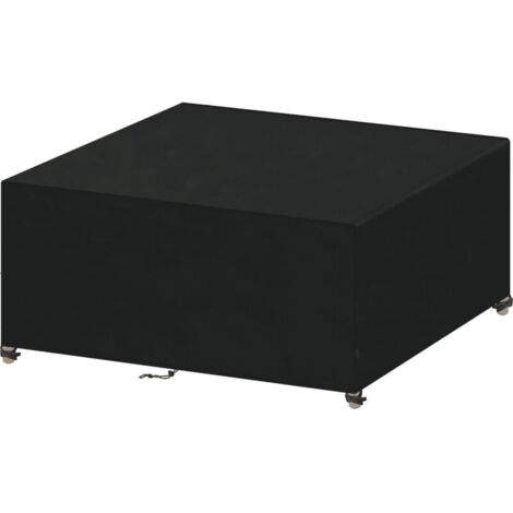 Housse Salon de Jardin 150x130x90cm 210D Oxford Noir Housse Table de Jardin Rectangulaire housse protection salon jardin Extérieur Imperméable Coupe-Vent Anti-UV Résistant Au Froid