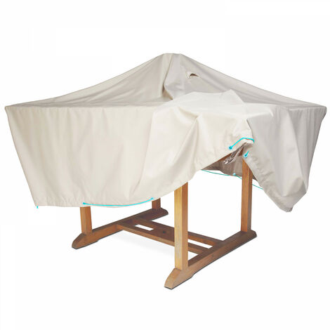 Housse de table de jardin 170 x 110 cm – Housse imperméable et déperlante – Système Pop'UP pour écoulement des eaux de pluie – Cov'Up