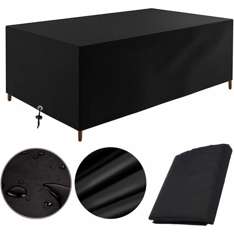 Housse Salon de Jardin 180x100x75cm protection Bach table de jardin meubles d'extérieur imperméable à l'eau et au vent résistant aux uv et au froid
