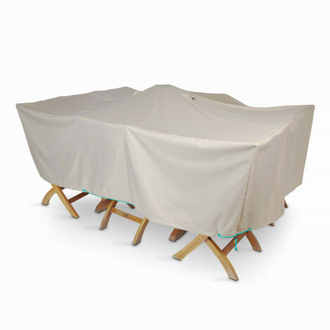 Housse salon de jardin 200 x 130 cm – Housse imperméable et déperlante – 2 aérateurs pour éviter condensation – Fixation par cordon et scratchs – Cov'Up
