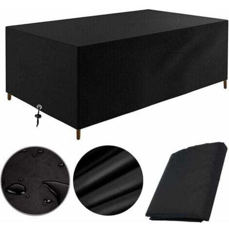 Housse Salon de Jardin 200x100x75cm Protection Bache Table de Jardin Mobilier Extérieur Imperméable Coupe-Vent Anti-UV Résistant Au Froid Housse de