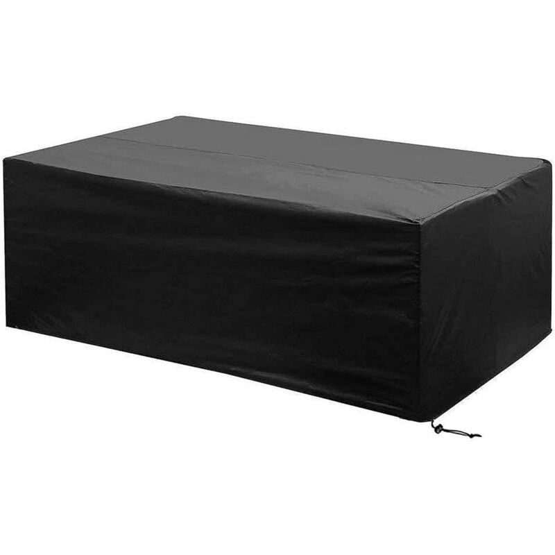 Housse Salon de Jardin 200x160x70cm Exterieur Etanche Coupe-Vent Poussière Tissu Oxford Noir Housses de Meubles avec Boucle de Verrouillage Bâche de
