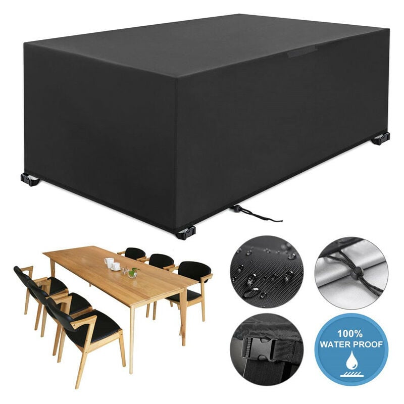 Ensoleille - Housse Salon de Jardin 210D Oxford 242 162 100cm Housse de Protection Salon de Jardin Housse Table Jardin Bâche Salon de Jardin