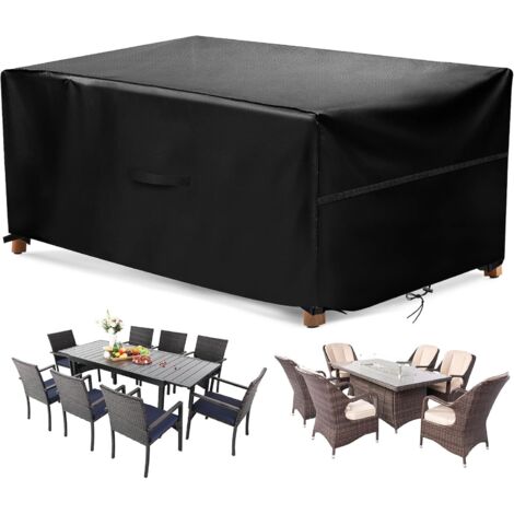 Housse Salon de Jardin 210D Oxford Tissu Imperméable Bâche de Meubles d'extérieur, Housse de Protection pour Mobilier Housse de Table ,180x120x74cm