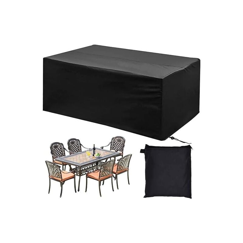 Housse Salon et Table de Jardin 210T Polyester Imperméable Anti-UV Bâche, Housse de Protection pour Tables, Chaise, Canapé (200x160x70cm)