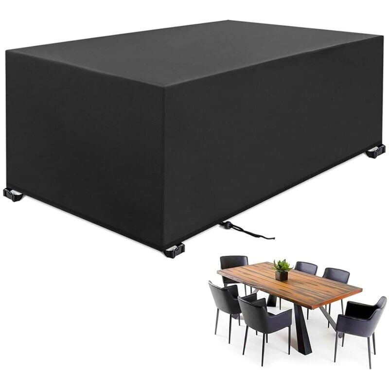 Housse Salon de Jardin 210x110x70cm Housse de Protection pour Meubles de Jardin, 210D Oxford Tissu Housse Table de Jardin Imperméable Bache Salon de