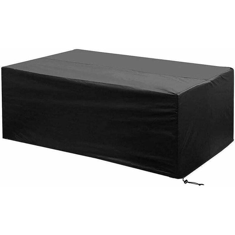 Housse Salon de Jardin 213X132X74cm Exterieur Etanche Coupe-Vent Poussière Tissu Oxford Noir Housses de Meubles avec Boucle de Verrouillage Bâche de