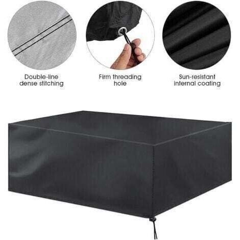 FUIENKO Housse Salon de Jardin 213X132X74cm Noir