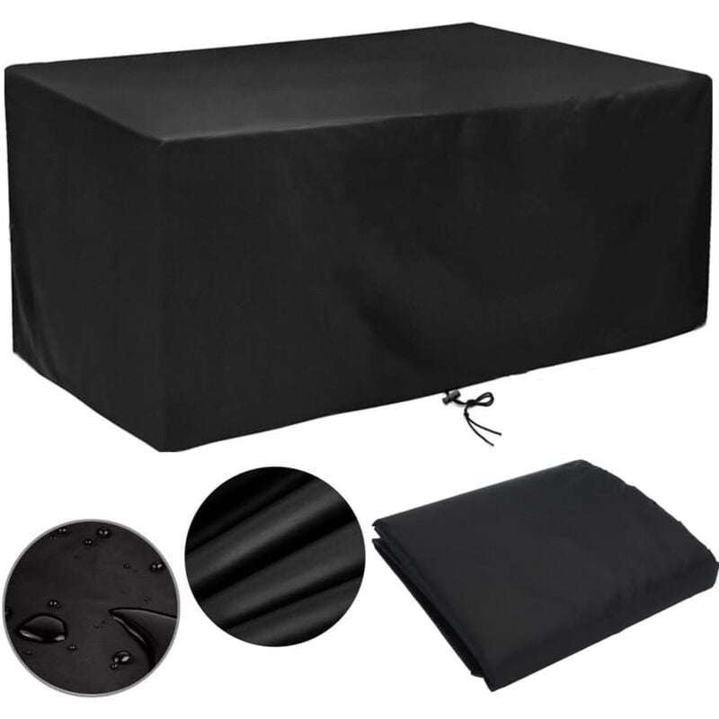 Housse Salon de Jardin, 315x160x74cm Housse de Protection Imperméable pour Meubles de Jardin, Tissu Oxford Résistant Aux Intempéries Et aux