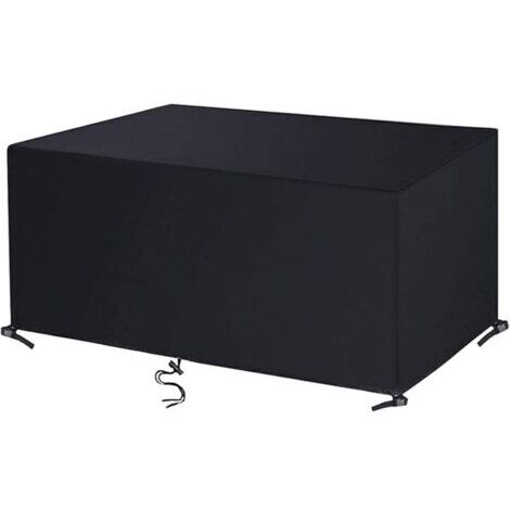 Housse Salon de Jardin 420D Oxford Tissu Housse de Protection pour Mobilier Housse de Table de Jardin Imperméable Bâche de Protection avec Corde et Boucle Verrouillage Noir 100x80x85cm