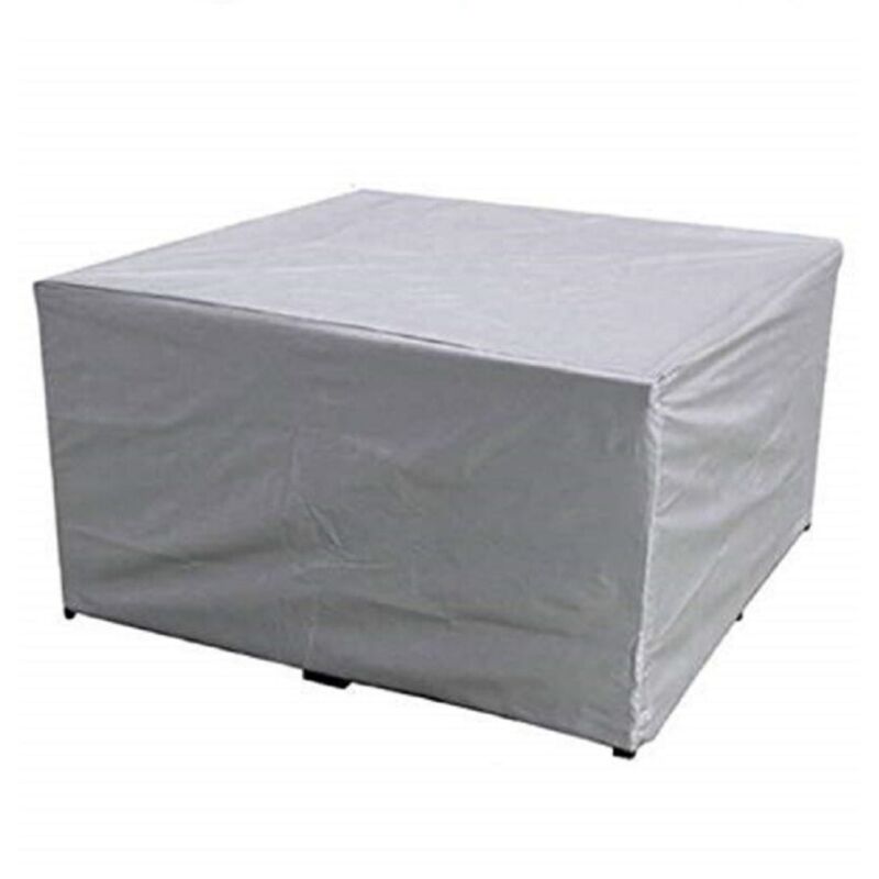 Housse Salon de Jardin 600D Oxford Tissu Housse de Protection pour Mobilier Protection contre la pluie et la poussière,Anti-UV (110x110x85cm,argent )