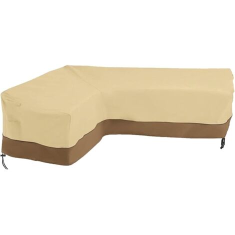 Housse Salon de Jardin Angle, Housse de Canapé de Jardin en Forme de L, Housse Canapé d'angle de Jardin (210D-Left: 264/210 x 81 x 78 cm)
