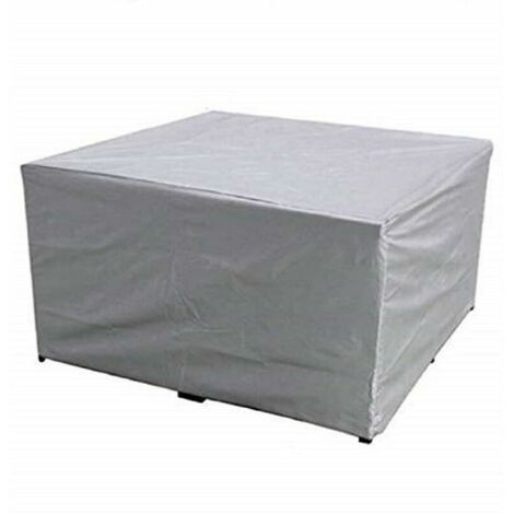 Housse Salon de Jardin avec, Iimperméable, Coupe-Vent, Anti-UV, Robuste Tissu Oxfor 210D Housse de Protection pour Table Chaise Meubles，Argent -14014090CM