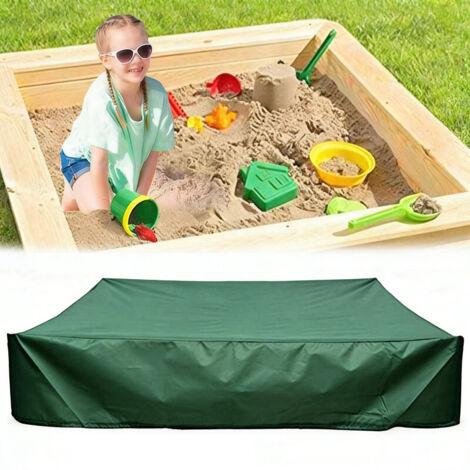 Housse Salon De Jardin, Bâche Bac À Sable 120x120 Cm 210D Oxford Housse Protection Étanche UV Protection Anti-Poussière Pour Bac À Sable Oxford Avec Cordon De Serrage, Vert