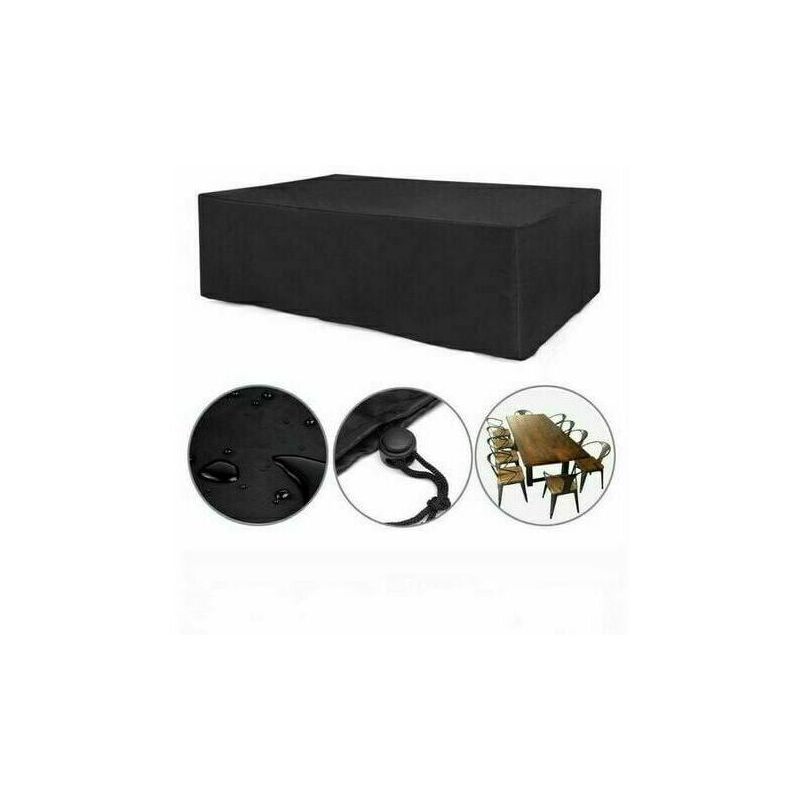 Housse Salon de Jardin Bache Meuble, Robuste Tissu Oxford 420D Housse de Protection pour Meubles De Jardin Imperméable Anti-UV Extérieur (200 x 140 x