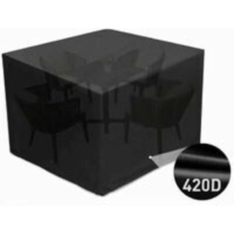 Housse Salon de Jardin, Couverture Bache Etanche de Protection 420D pour Table/Meuble, Imperméable, Anti-UV, Poussière,Vieillissement, Déchirure（noir）