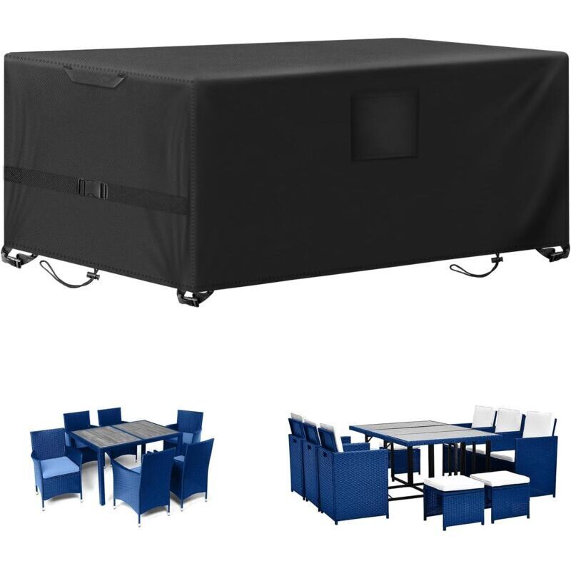 Housse Salon de Jardin Exterieur, 420D Oxford Tissu Imperméable Bâche de Meubles d'extérieur, Housse de Protection pour Mobilier Housse de Table de