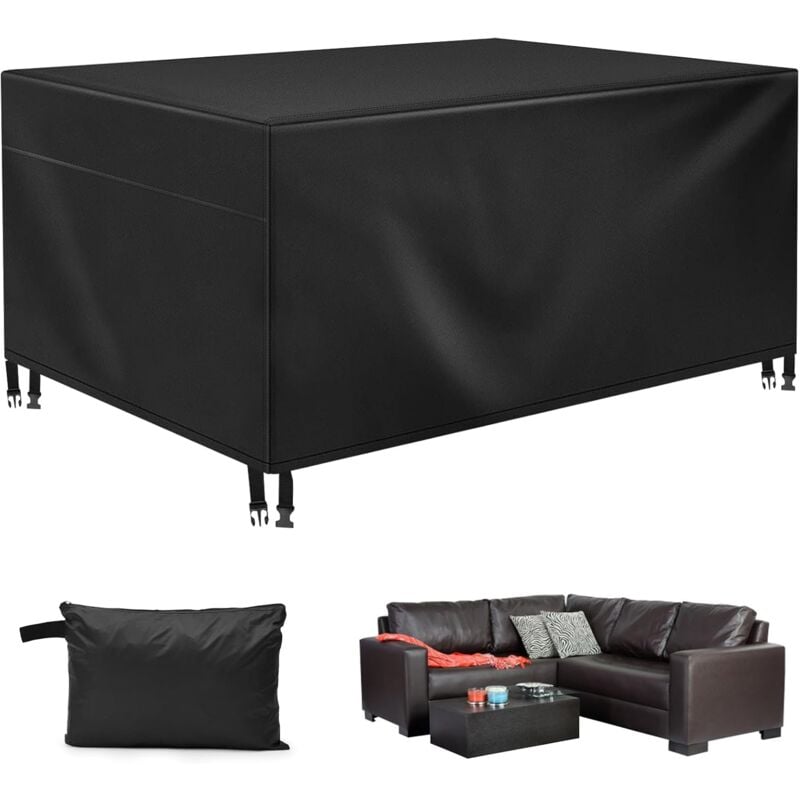 Housse Salon de Jardin Exterieur,420D Oxford Tissu Résistant à la Vent Pluie UV,pour Ensembles de Table et Canapé avec(200 160 70)