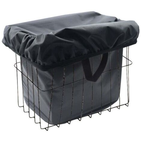 Housse salon de jardin--Housse de panier de vélo noire, protection contre la neige, imperméable, anti-poussière, légère, réfléchissante, doublure de panier de vélo