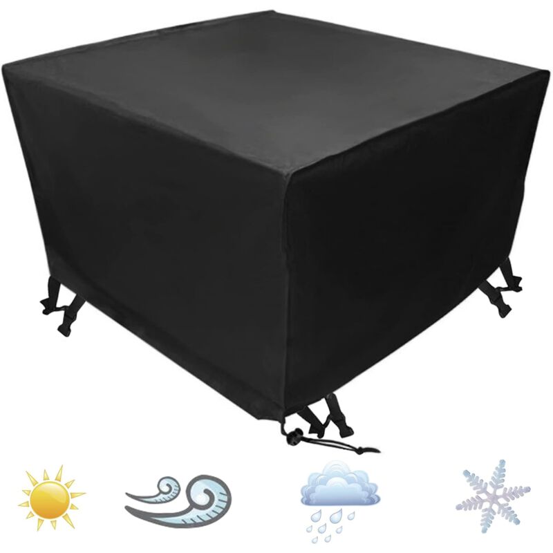 120x120x74 cm Housse de Meuble Housse de Protection Imperméable en Polyester pour Meubles de Jardin Noir