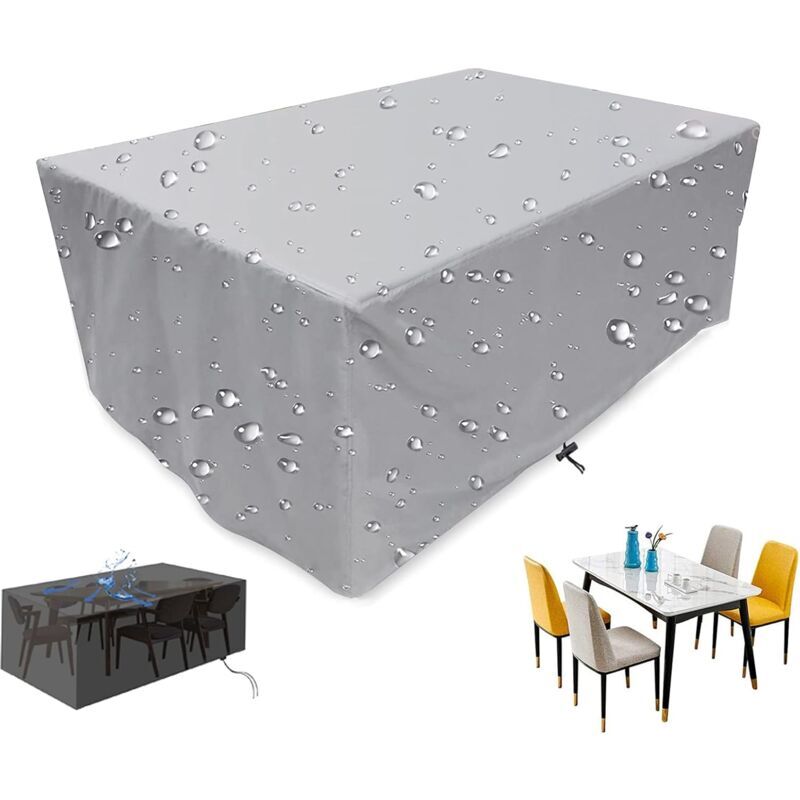 Housse Salon de Jardin, Housse de Protection pour Meuble Table Chaise, Étanche Tissu Oxford 210D Extérieur Bâche, Anti-UV Intempérie Vent Pluie,