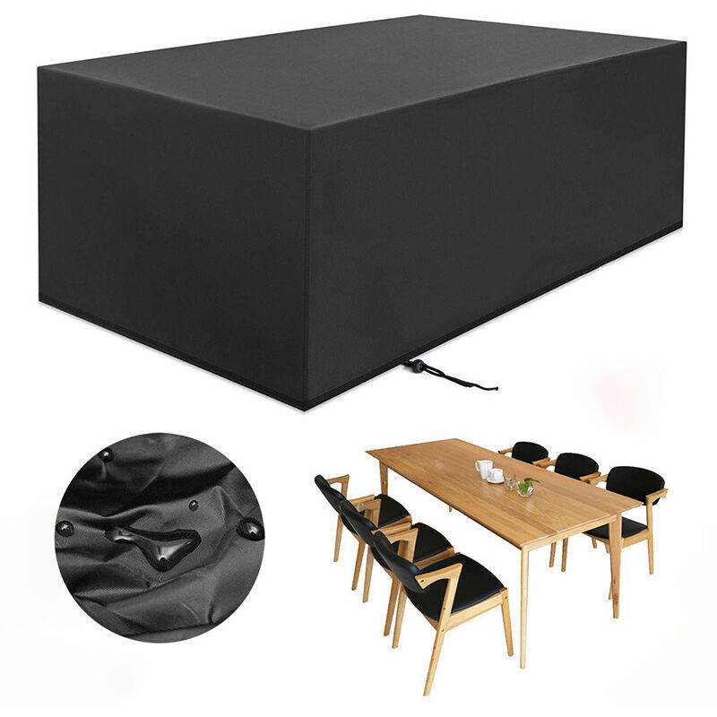Housse Salon de Jardin Imperméable Anti-UV 210TD Tissu Oxford Protection Tables Chaise Canapé 200x160x70cm Jardin Extérieur Bâche