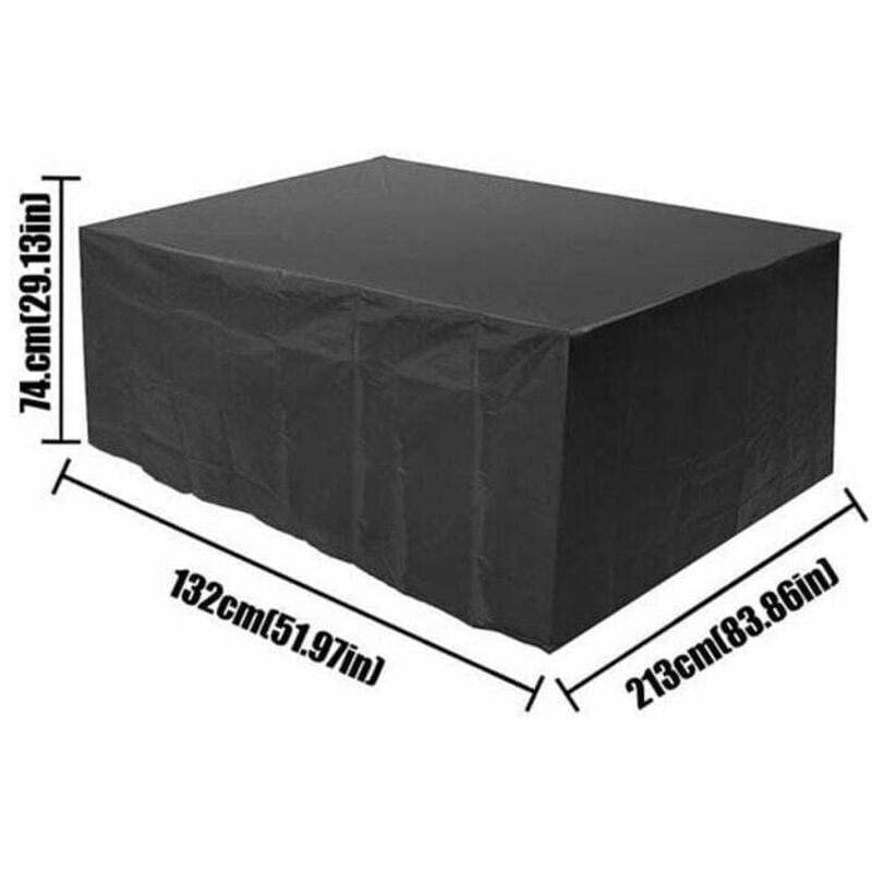 Housse salon de jardin noir 210x140x80cmExtérieur